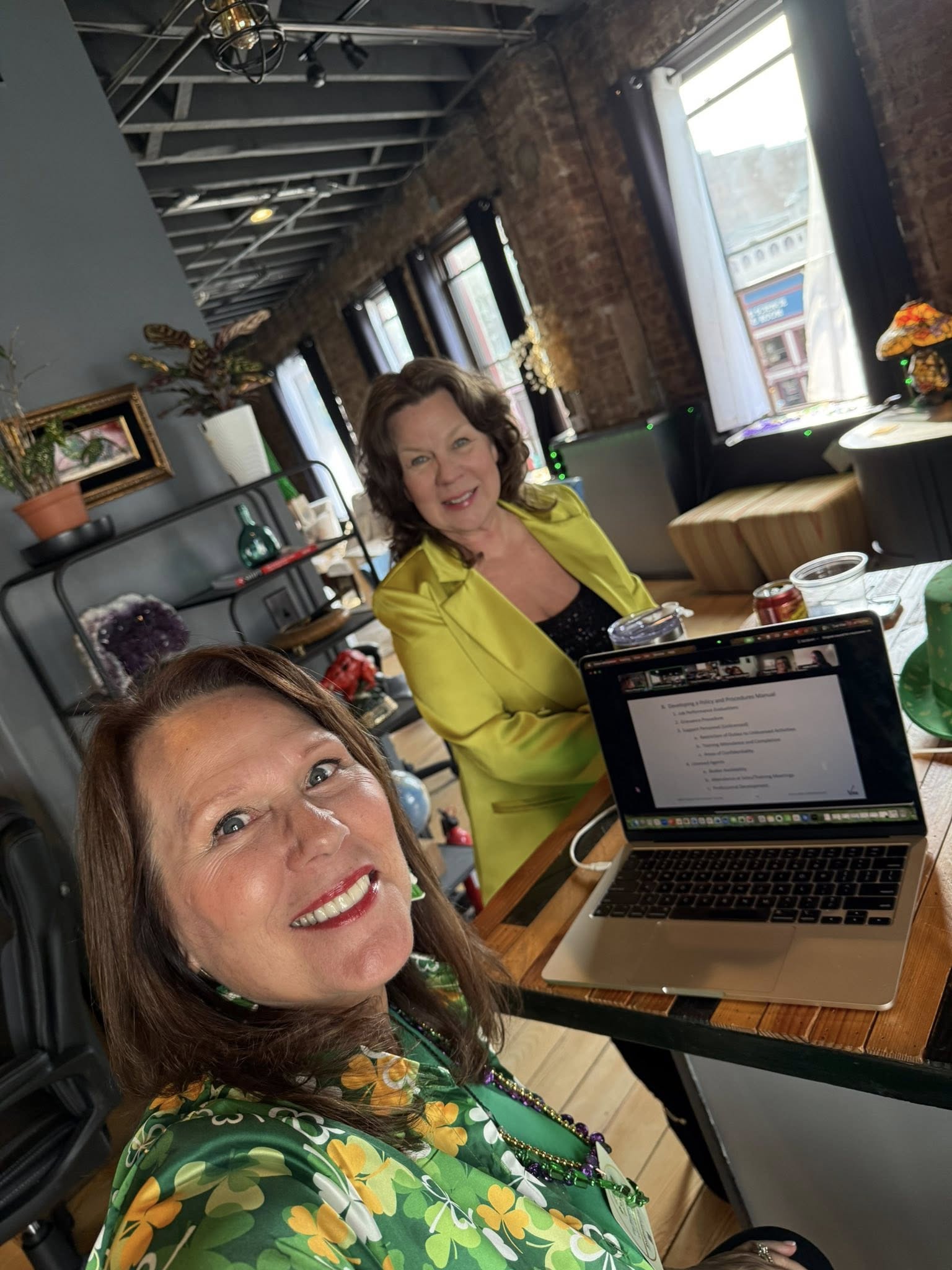 Nancy working with team